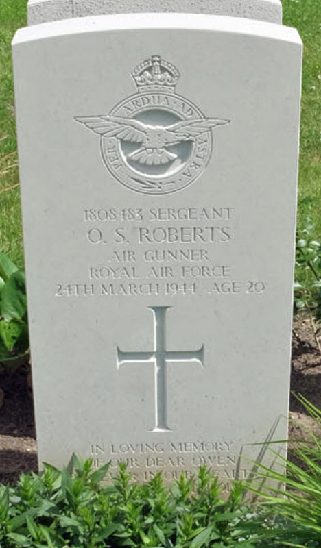Sgt Owen Stanley Roberts<br /><br /><br />died on active duty - March 24th, 1944